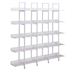 5-Tier Open Bookcase with MDF Shelves and Powder-Coated Steel Frame