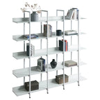 5-Tier Open Bookcase with MDF Shelves and Powder-Coated Steel Frame