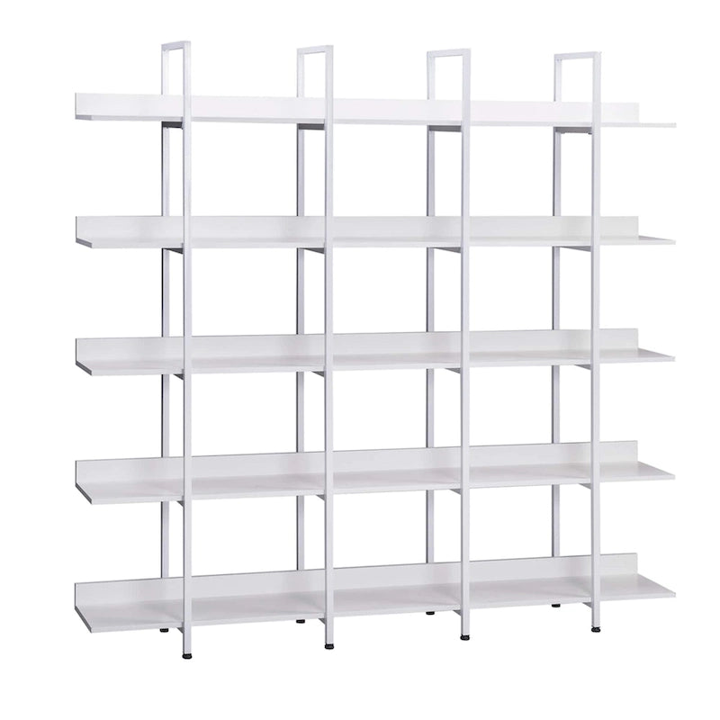 5-Tier Open Bookcase with MDF Shelves and Powder-Coated Steel Frame