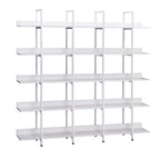 5-Tier Open Bookcase with MDF Shelves and Powder-Coated Steel Frame