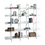 5-Tier Open Bookcase with MDF Shelves and Powder-Coated Steel Frame