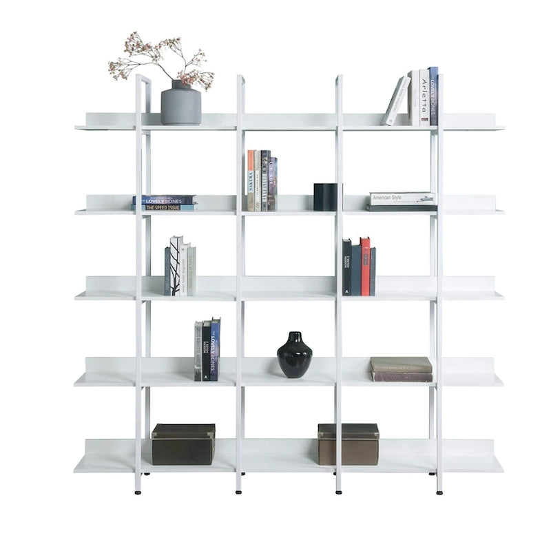 5-Tier Open Bookcase with MDF Shelves and Powder-Coated Steel Frame