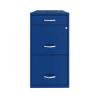 3-Drawer Metal File Cabinet, Letter Size, Blue