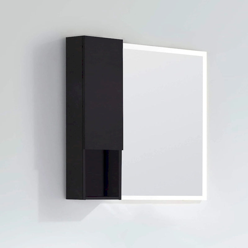 Wall-Mounted Wood Side Cabinet with 3 Shelves