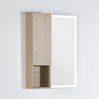 Wall-Mounted Wood Side Cabinet with 3 Shelves
