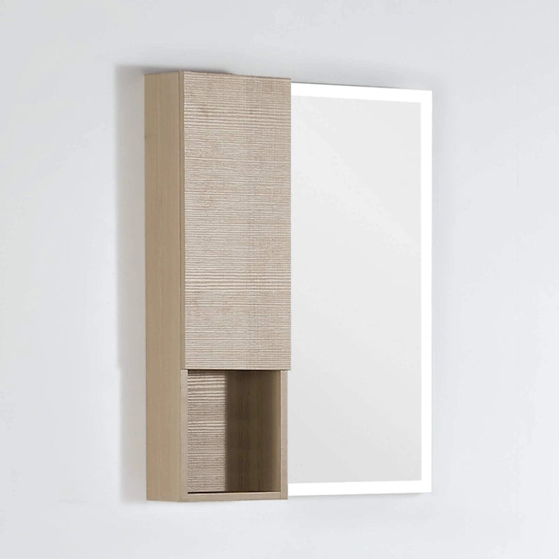 Wall-Mounted Wood Side Cabinet with 3 Shelves