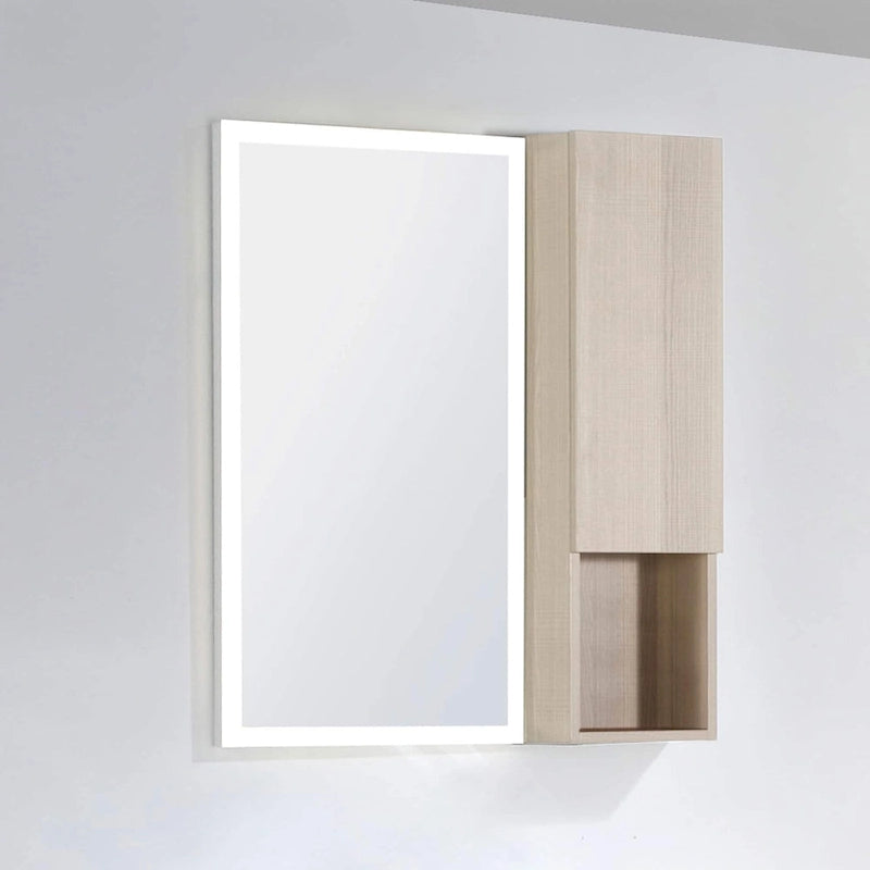 Wall-Mounted Wood Side Cabinet with 3 Shelves