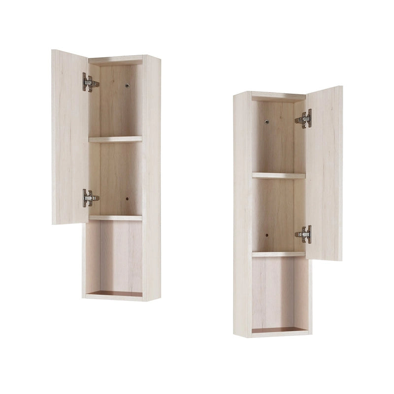 Wall-Mounted Wood Side Cabinet with 3 Shelves