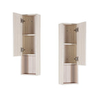 Wall-Mounted Wood Side Cabinet with 3 Shelves