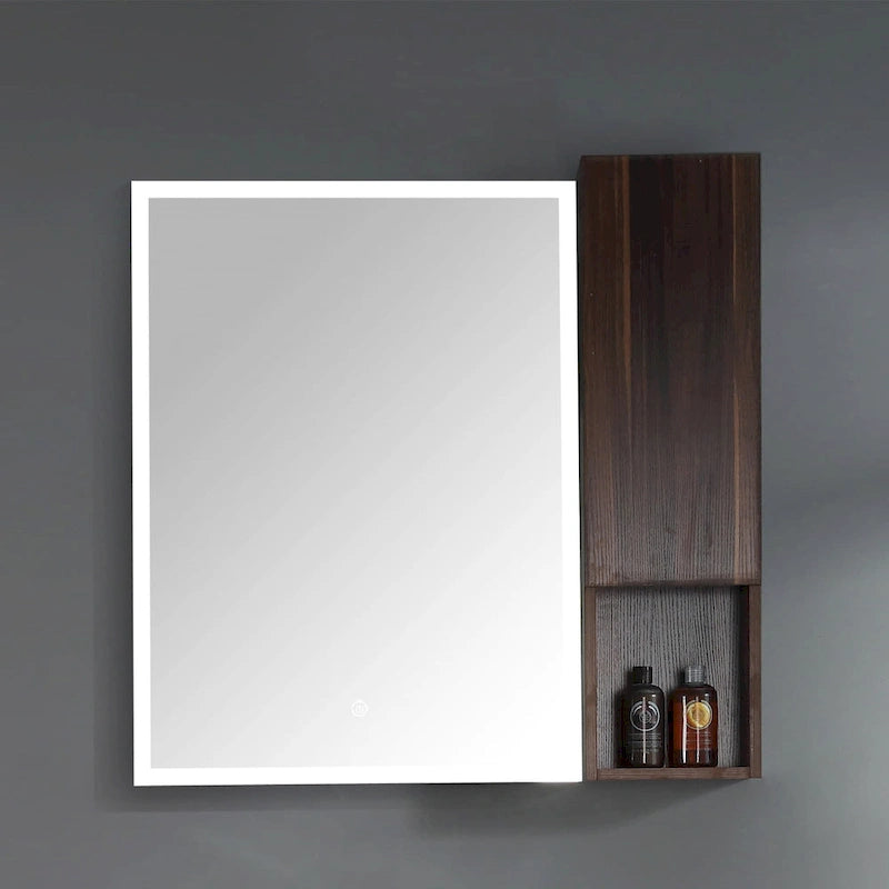 Wall-Mounted Wood Side Cabinet with 3 Shelves