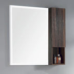 Wall-Mounted Wood Side Cabinet with 3 Shelves