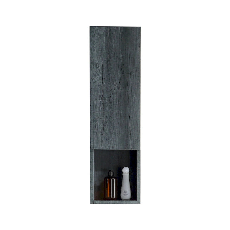 Wall-Mounted Wood Side Cabinet with 3 Shelves