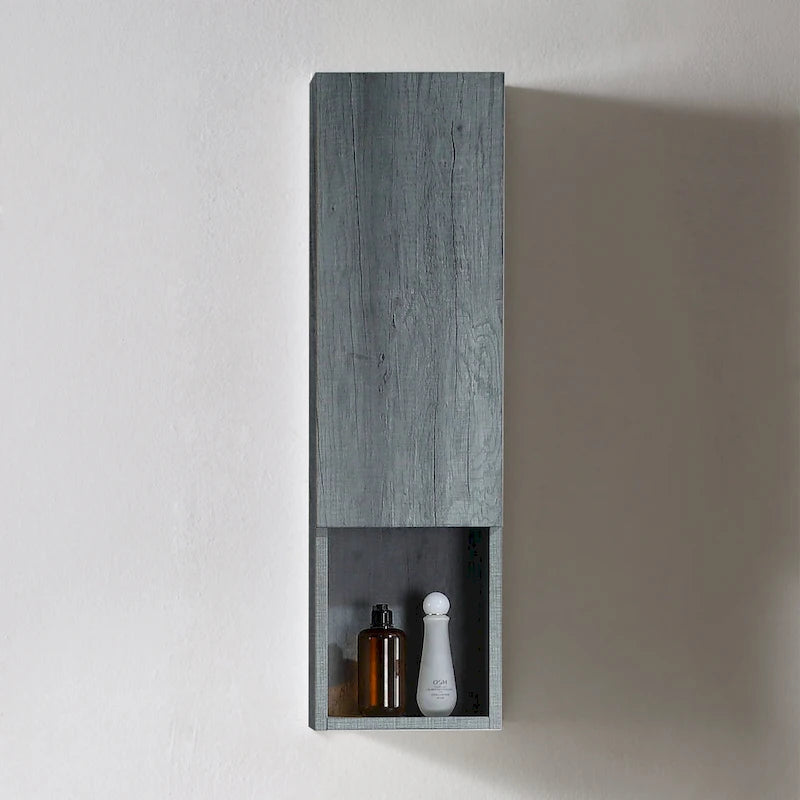 Wall-Mounted Wood Side Cabinet with 3 Shelves