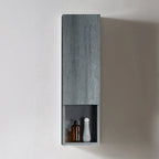Wall-Mounted Wood Side Cabinet with 3 Shelves