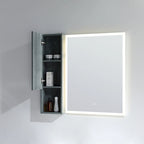 Wall-Mounted Wood Side Cabinet with 3 Shelves