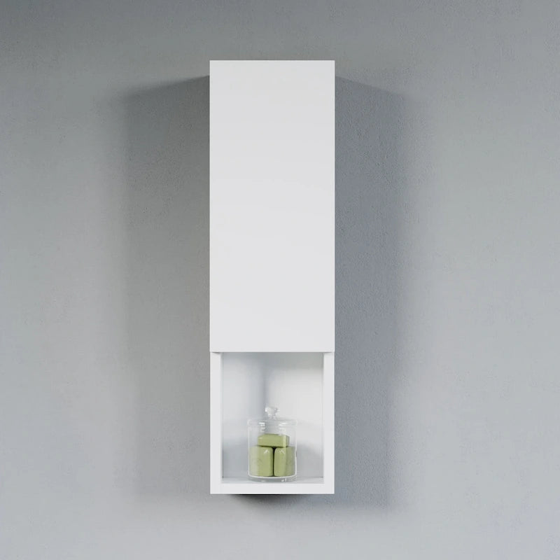 Wall-Mounted Wood Side Cabinet with 3 Shelves