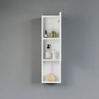 Wall-Mounted Wood Side Cabinet with 3 Shelves