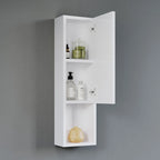 Wall-Mounted Wood Side Cabinet with 3 Shelves