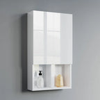 Wall-Mounted Wood Side Cabinet with 3 Shelves