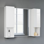Wall-Mounted Wood Side Cabinet with 3 Shelves