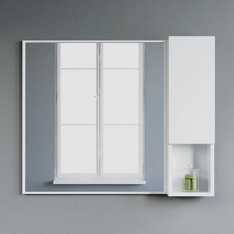 Wall-Mounted Wood Side Cabinet with 3 Shelves