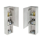 Wall-Mounted Wood Side Cabinet with 3 Shelves