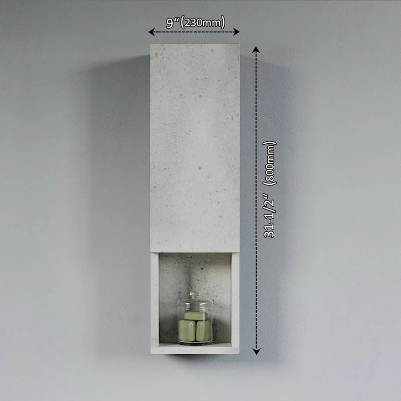 Wall-Mounted Wood Side Cabinet with 3 Shelves