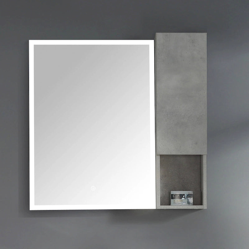 Wall-Mounted Wood Side Cabinet with 3 Shelves