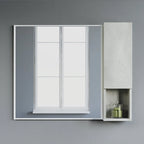 Wall-Mounted Wood Side Cabinet with 3 Shelves