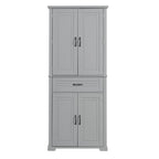 72Tall Bathroom Storage Cabinet with Doors and Drawer, Multiple Storage Space, Adjustable Shelf, Grey