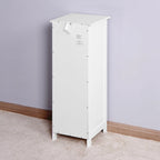 White Bathroom Storage Cabinet Freestanding with Drawers - 11.8L x 11.8W x 32.3H