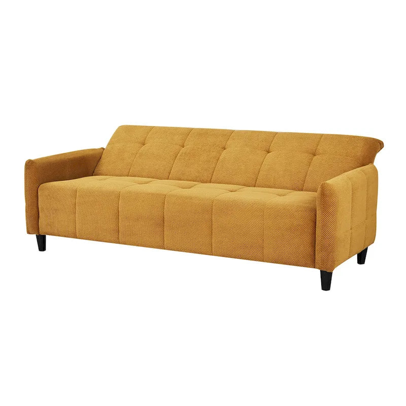 79-inch Mustard Large Biscuit Tufted Sofa Bed