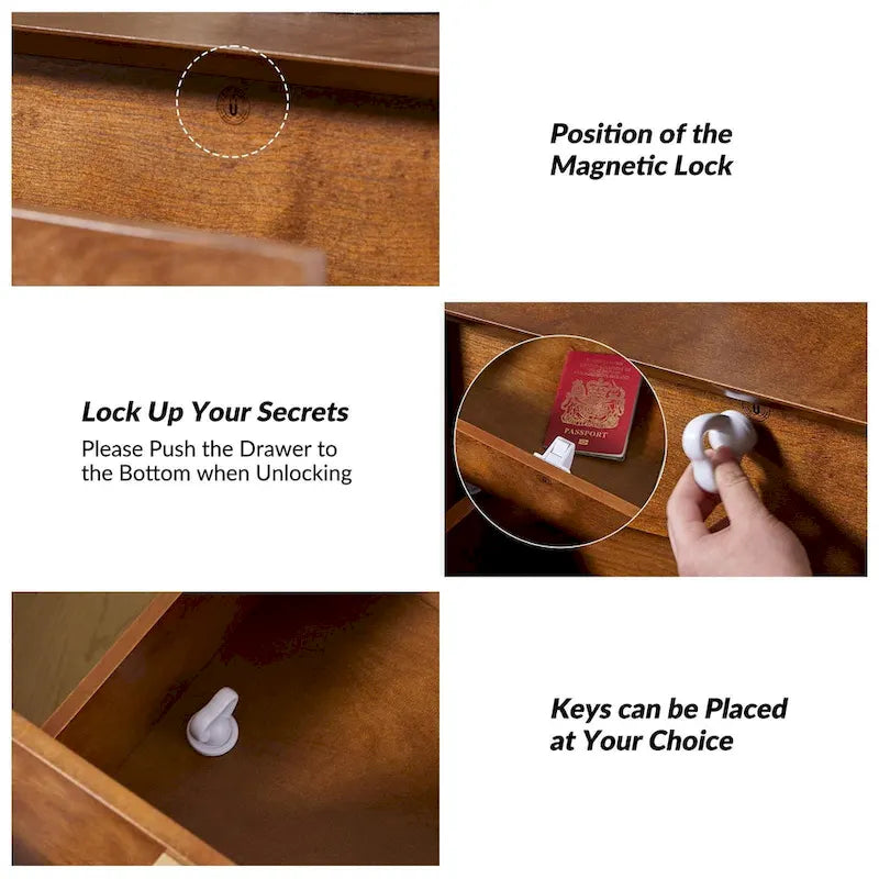 Isabel Mid-Century 2 - Drawer Wood Nightstand