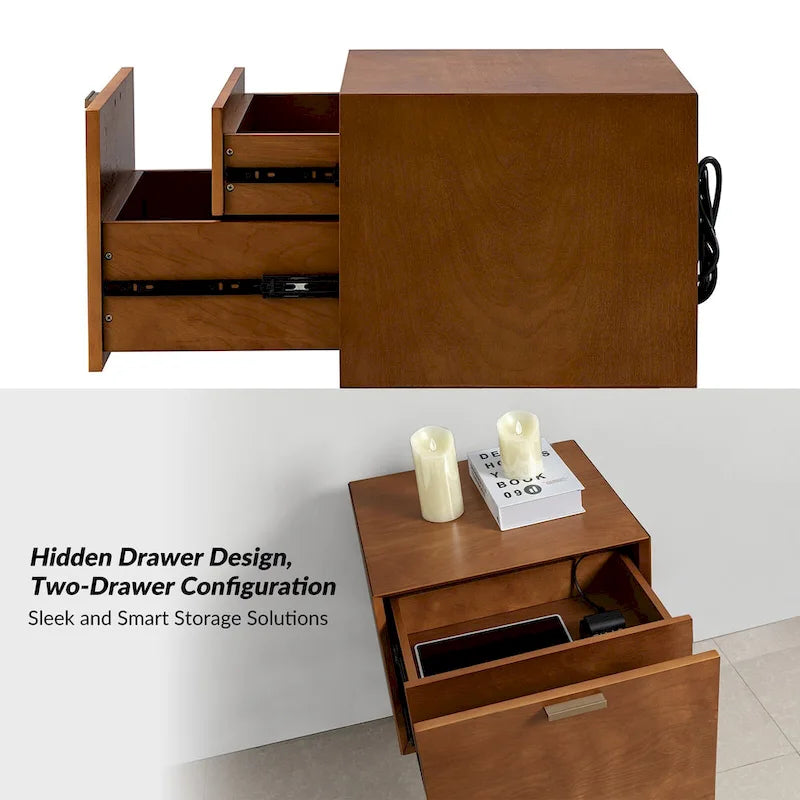 Isabel Mid-Century 2 - Drawer Wood Nightstand