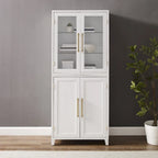 Storage Cabinet with Glass-Fronted Upper Cabinets