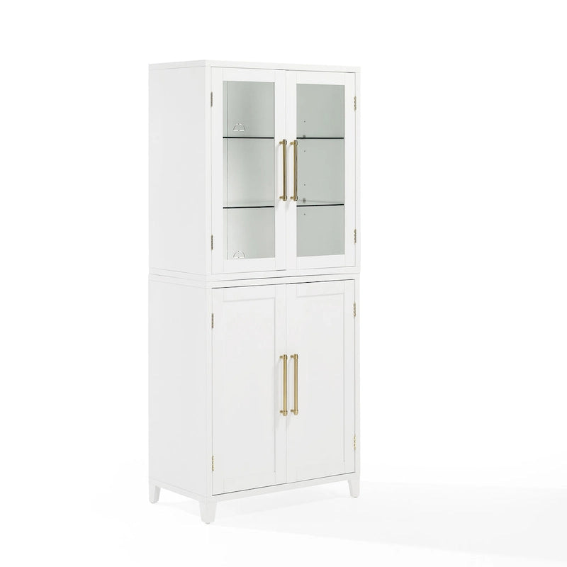 Storage Cabinet with Glass-Fronted Upper Cabinets
