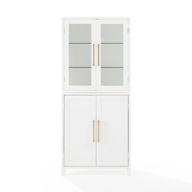 Storage Cabinet with Glass-Fronted Upper Cabinets