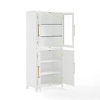 Storage Cabinet with Glass-Fronted Upper Cabinets