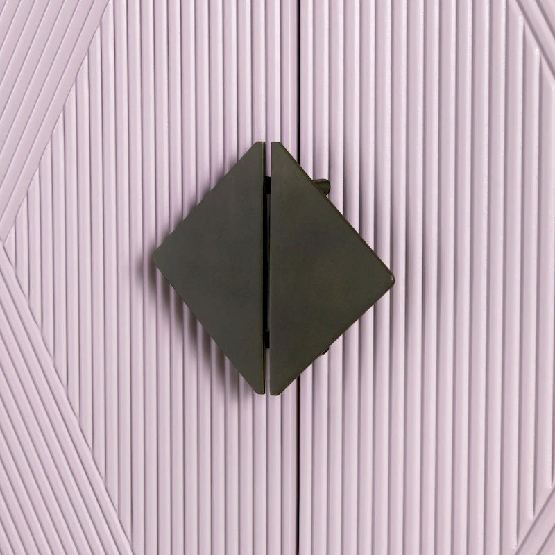 Four Door Wooden Sideboard with Gold Accents, Lilac Purple - 72