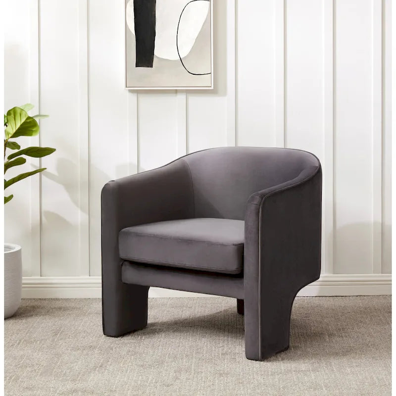 Evchen Velvet Accent Chair - 30 W x 28 L x 30 H