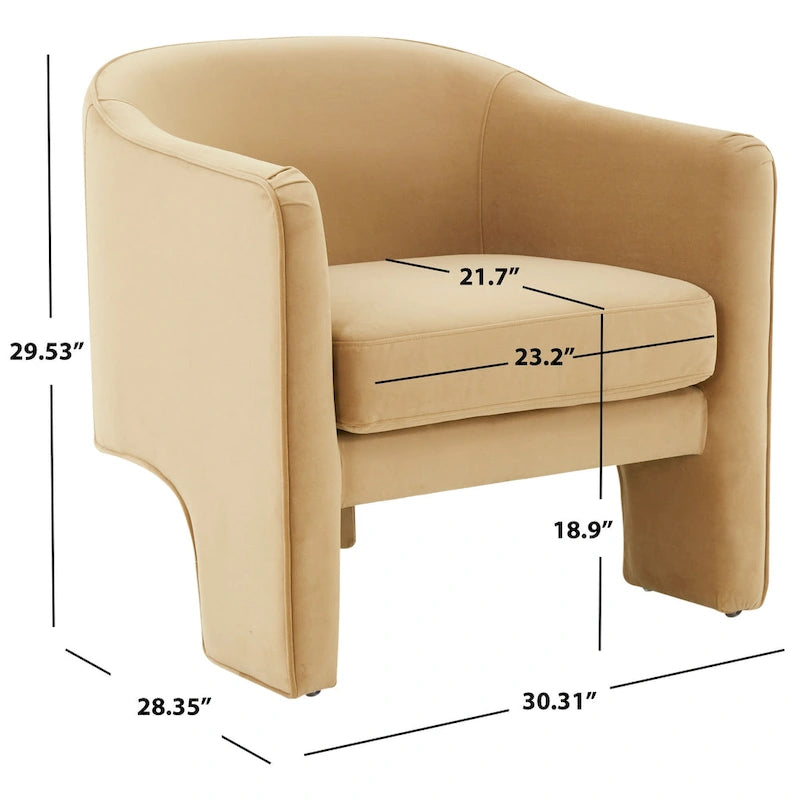 Velvet Accent Chair - 30 W x 28 L x 30 H