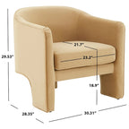Velvet Accent Chair - 30 W x 28 L x 30 H