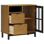 Solid Pine Wood Sideboard with Glass Door - 31.5 x 15.7 x 31.5 in.