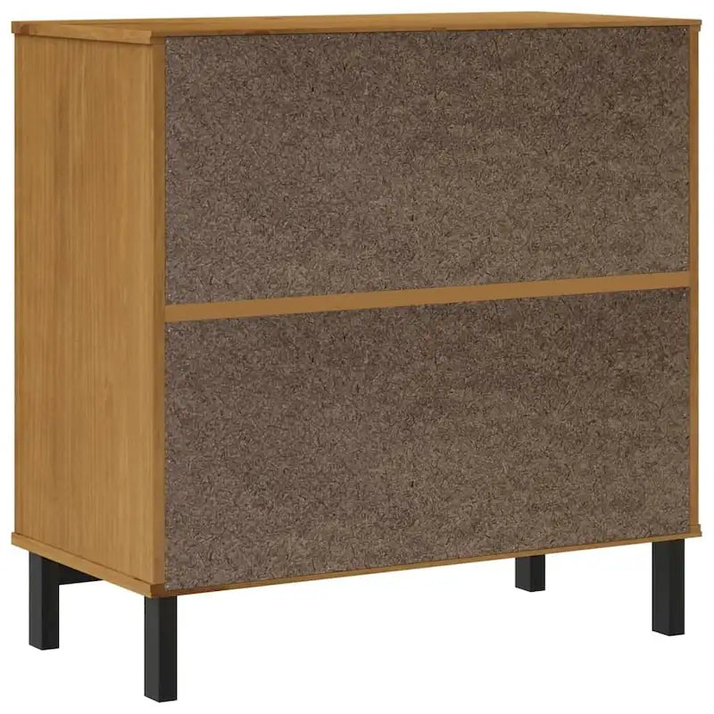 Solid Pine Wood Sideboard with Glass Door - 31.5 x 15.7 x 31.5 in.