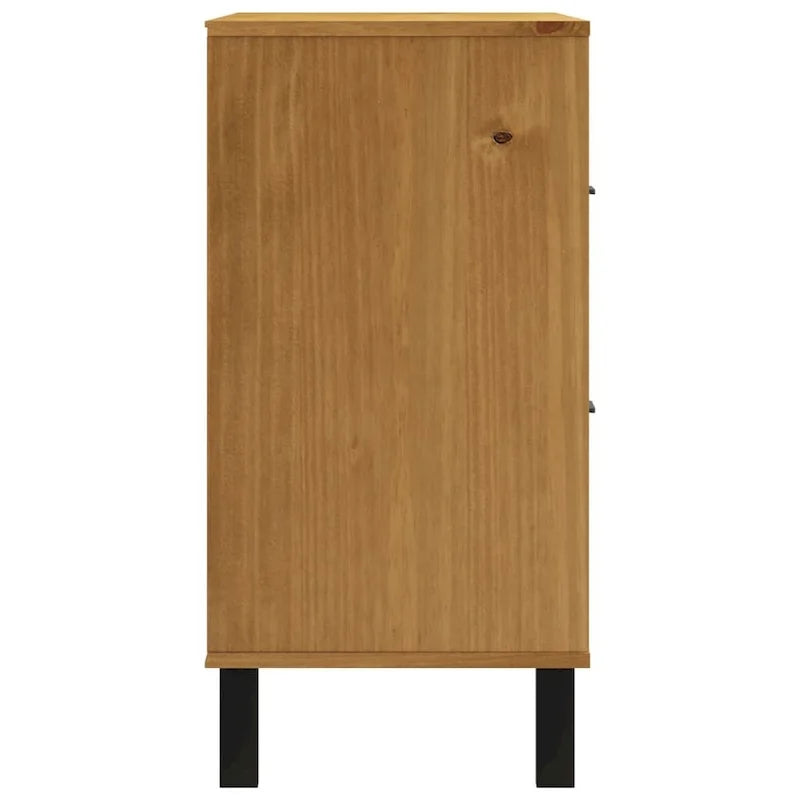 Solid Pine Wood Sideboard with Glass Door - 31.5 x 15.7 x 31.5 in.