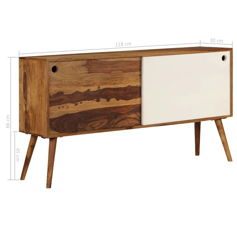 2-Door Sideboard in Sheesham Wood – 46.5"W x 11.8"D x 26"H
