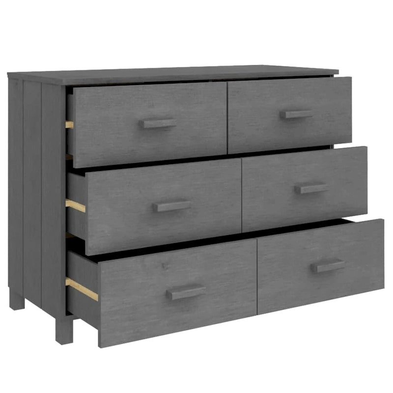 6-Drawer Sideboard Buffet Cabinet with Pine and MDF Construction – 44.5"W x 15.7"D x 31.5"H