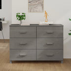 6-Drawer Sideboard Buffet Cabinet with Pine and MDF Construction – 44.5"W x 15.7"D x 31.5"H
