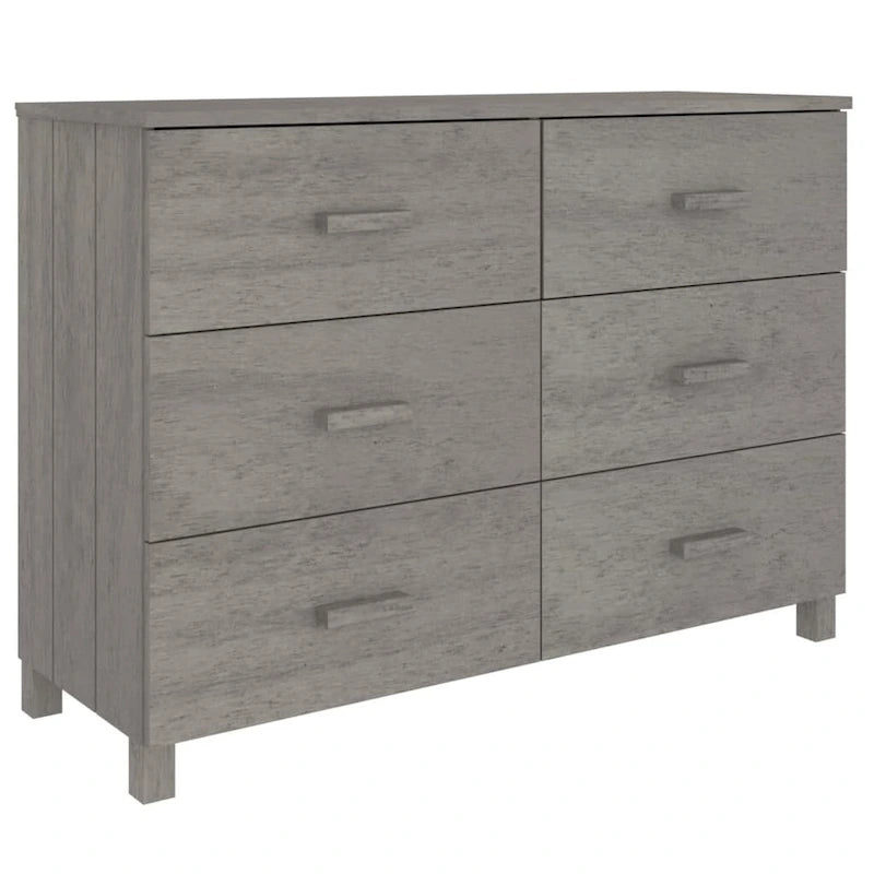 6-Drawer Sideboard Buffet Cabinet with Pine and MDF Construction – 44.5"W x 15.7"D x 31.5"H
