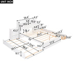 Storage Platform Bed with Pull Out Shelves, Trundle and 2 Drawers
